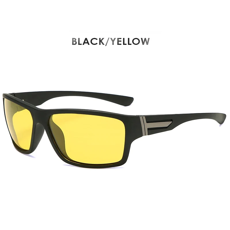 Брендовые ветрозащитные спортивные солнцезащитные очки для вождения, мужские Поляризованные тактические женские уличные очки oculos de sol masculino zonnebril heren - Цвет линз: Black-yellow