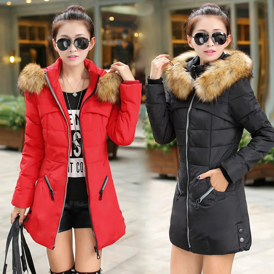 

Winter down Jacket Cotton-padded Clothes Women's Mid-length Slim Fit Slimming Middle-aged Women Dress Cotton-padded Clothes Wome