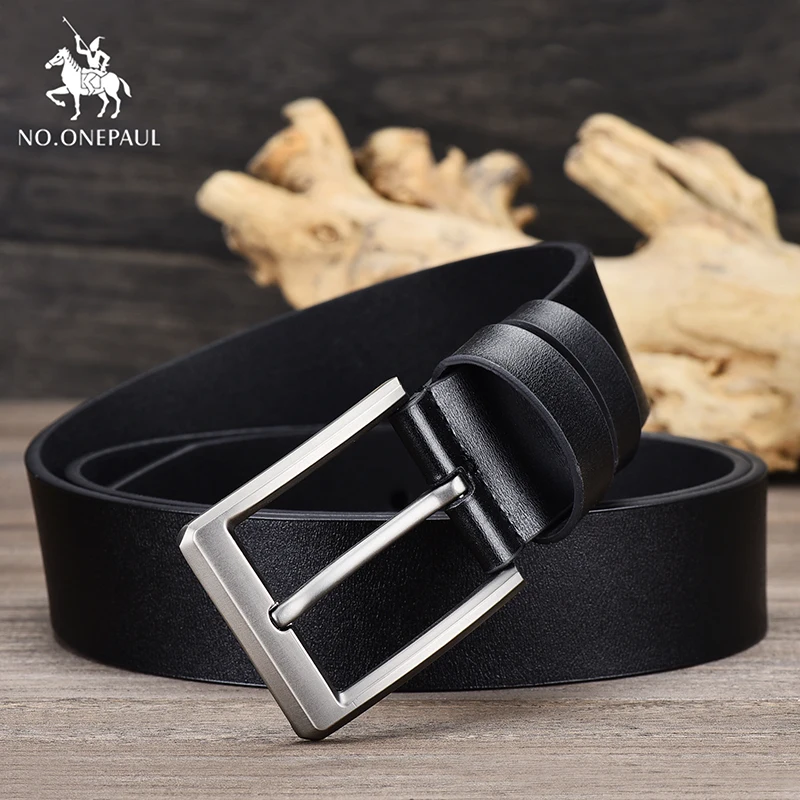 

NO.ONEPAUL Men's simple retro business brand leather new belt with jeans designer design high quality young and middle-aged belt
