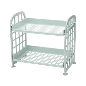 

Storage Shelves,Plastic Small Storage Shelves - 2 Tier Shelf Shelving,Kitchen Shelf Bathroom Organizer(Nordic blue)