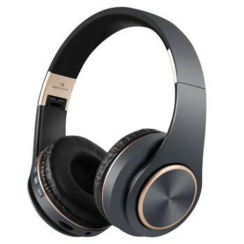 

T8 Portable Wireless Headphones Bluetooth 5.0 Version Stereo Foldable Headset Audio Mp3 Adjustable Earphones with Mic for Music