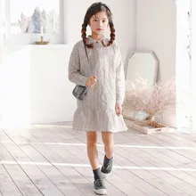 Брендовое платье для маленьких девочек Новинка года, весеннее Повседневное платье в полоску для малышей хлопковое льняное платье для малышей Милая одежда для малышей#3970