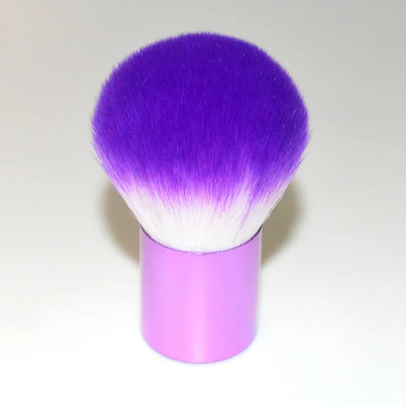 Кисть для пудры Кабуки, кисти для макияжа, мягкая портативная кисть для румян, основа для макияжа, для ногтей, для красоты, 6 цветов, Премиум качество - Handle Color: Purple