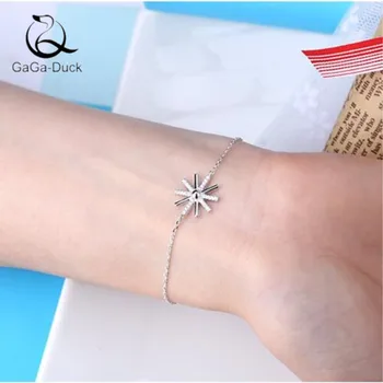 

New Fashion Jewelry Sun Flower 925 Sterling Silver Crystal Beautiful Exquisite Female Temperament Bracelets SB131