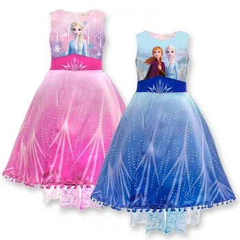 

Ice Snow Story 2 Cosplay Elsa Anna Girls Dress Cute Cartoon Christmas Party Princess Costume 3-11 Years Fantasy Baby Girls Dress
