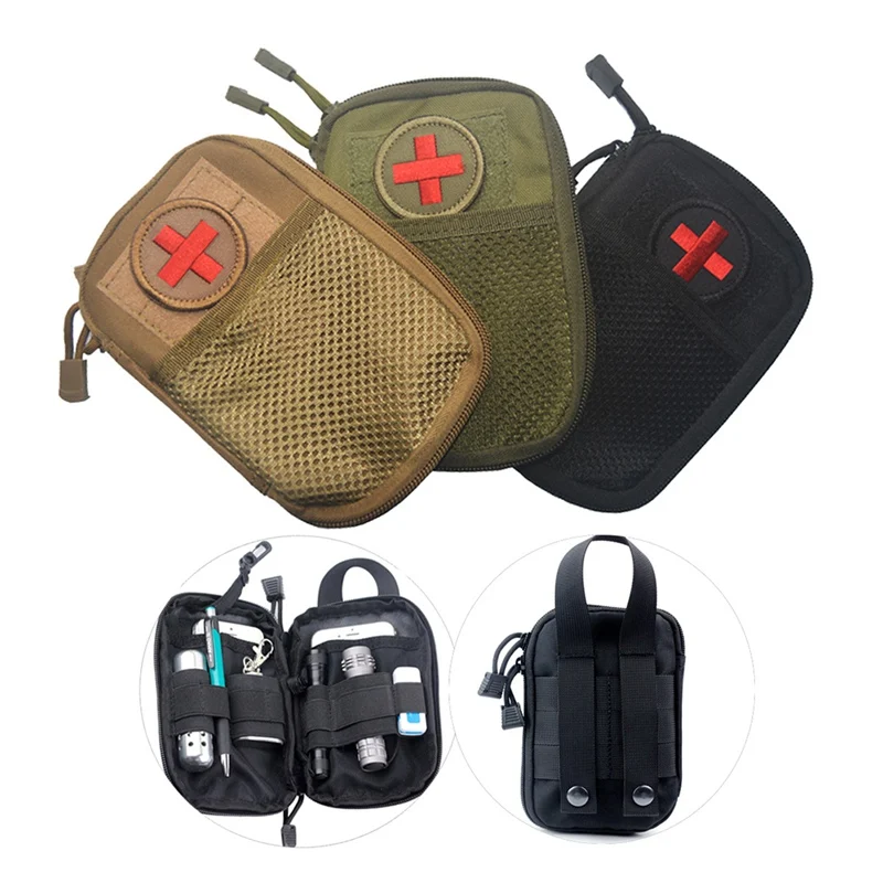Portable Military First Aid Kit Empty Bag Bug Out Bag Water Resistant For Hiking Travel Home Car Emergency Treatment