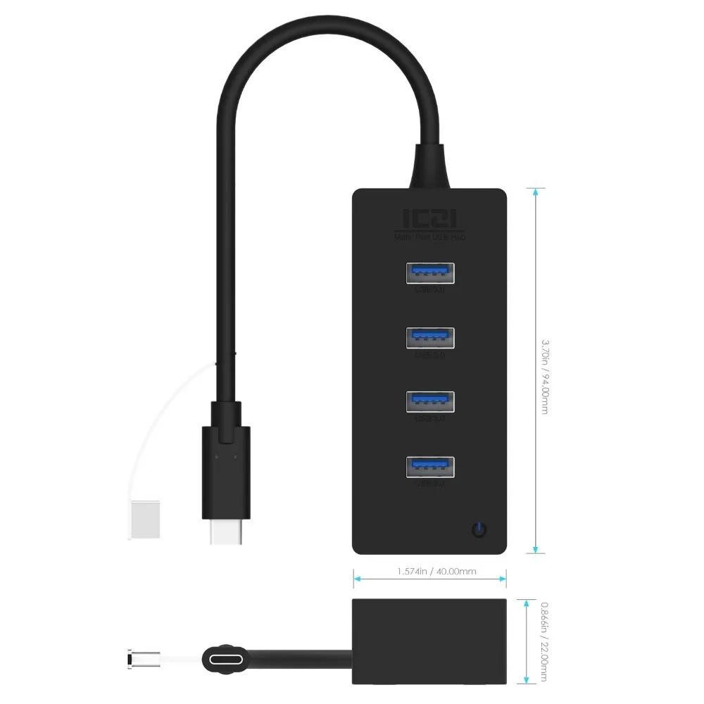 ICZI USB C концентратор type C до 4 USB 3,0 портов OTG концентратор зарядка передача данных синхронизации для ноутбука телефон huawei P30 P20 mate 20 Macbook Pro