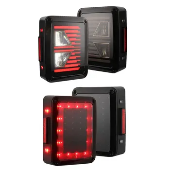 

2Pcs 4D Smoke Lens LED Tail Lights for 2007-2017 Jeep Wrangler JK LED Rear Taillights Brake Turn Signal ReverseLamps Auto Parts