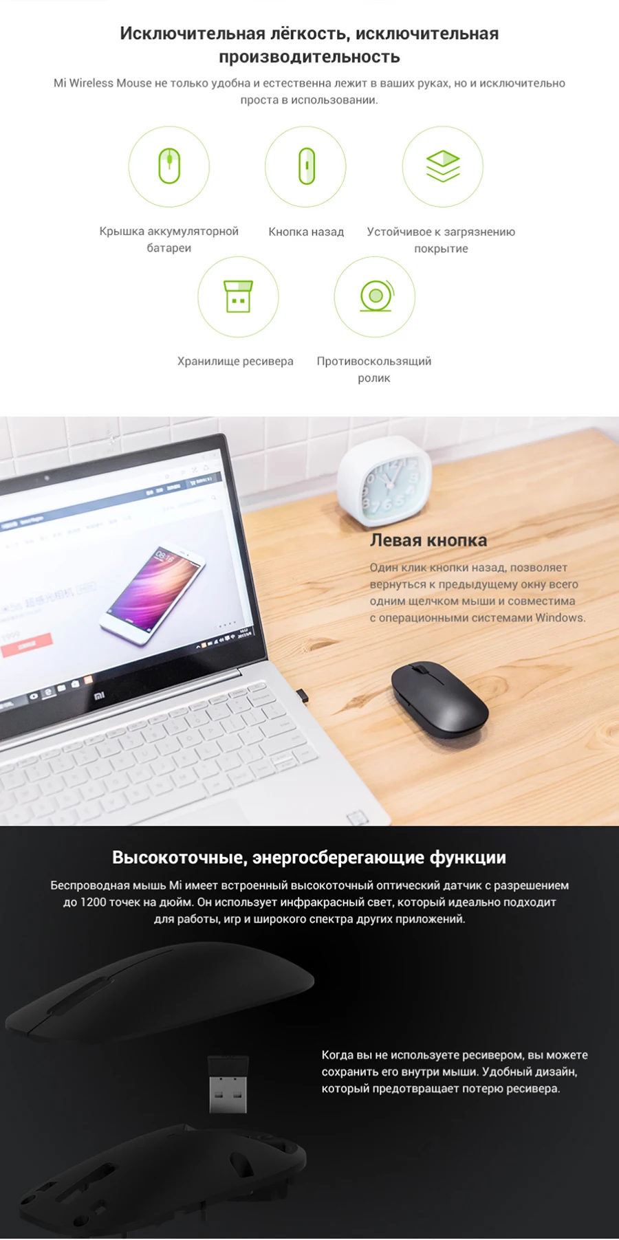 Беспроводная мышь Xiaomi Mi Wireless Mouse