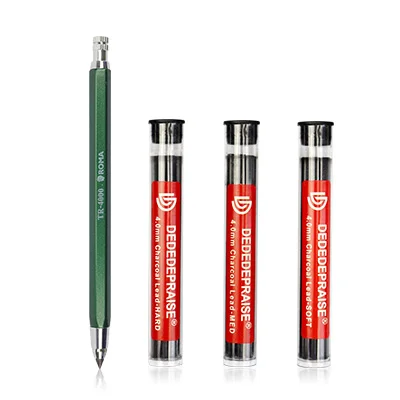 TR-4000 Press Mechanical Charcoal Pencil For Sketch Painting Drawing School Office Supply Stationery Kid Automatic Pencil 4mm - Цвет: 1pencil 3refills