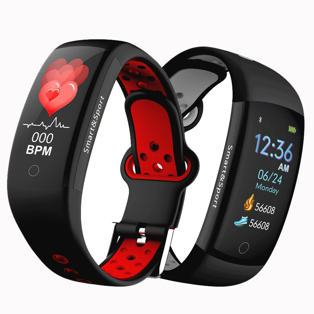Q6S, умный браслет, измеритель артериального давления, пульсометр, Smartband, цвета, 3D, динамический браслет, спортивный фитнес-трекер, умные часы