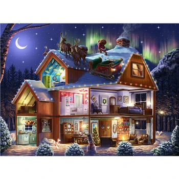

Christmas snow visa 5D Diy Diamond Embroidery Painting of Cross Stitch Resin Full circular Diamond Painting home decor