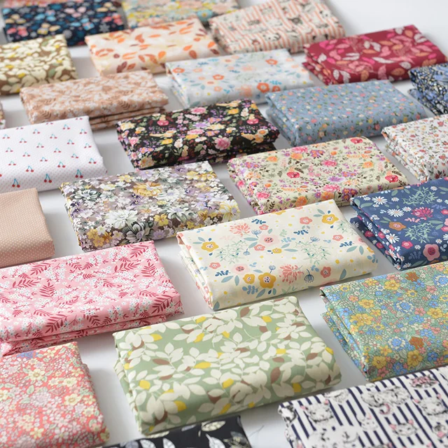 145x50 cm pastorale florale été popeline coton tissu bricolage vêtements pour enfants tissu faire literie couette décoration maison 160-180 g/m 3