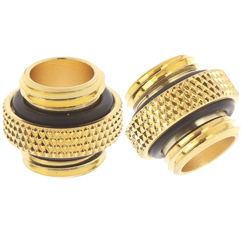 

Gold PC computer water cooling system g1/4 dual external thread hose connector