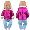 2Pcs in 1,  Winter Doll Clothes Suit Fit 43cm  Baby Doll Doll Warm Jackets+Pants and Doll accessories Children best Gift 3
