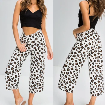 

Ladies Trousers Leopard Print Women High Waist Pants Loose Streetwear Wide Leg Womens Trousers Casual Pants Pantalon Mujer