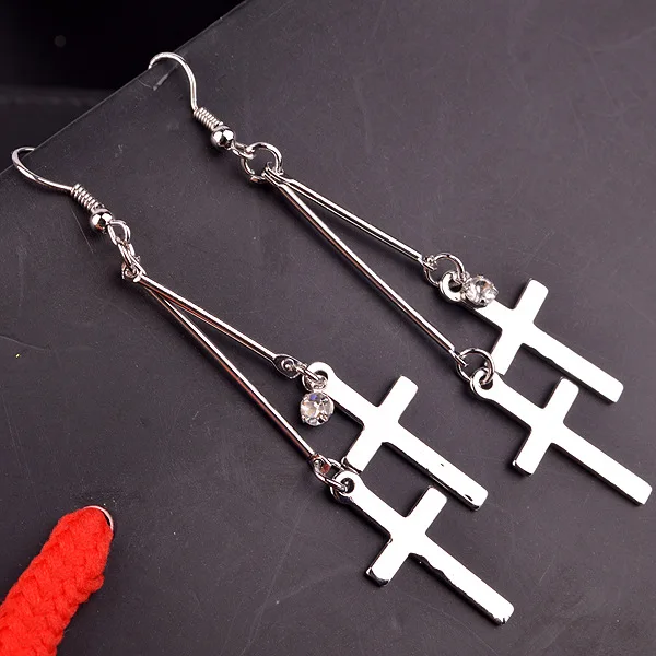 

Cross Earrings Women Exaggeration Exaggerated Modern Metal Christian Chain Drop Dangle Earrings Vintage Statement New Classic
