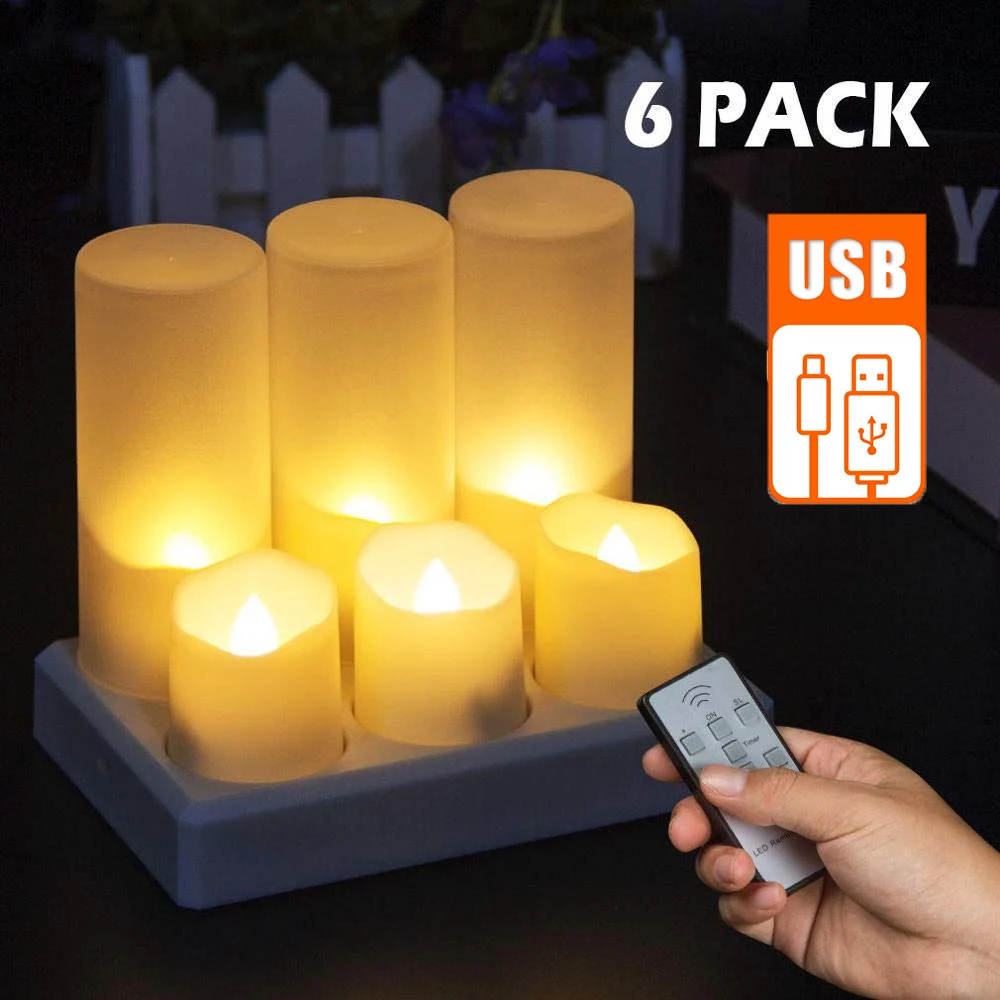 

Candle Lights Decoration Christmas Rechargeable Led candles Festival Home Decoration Remote Control Candle LED Flameless Lamp