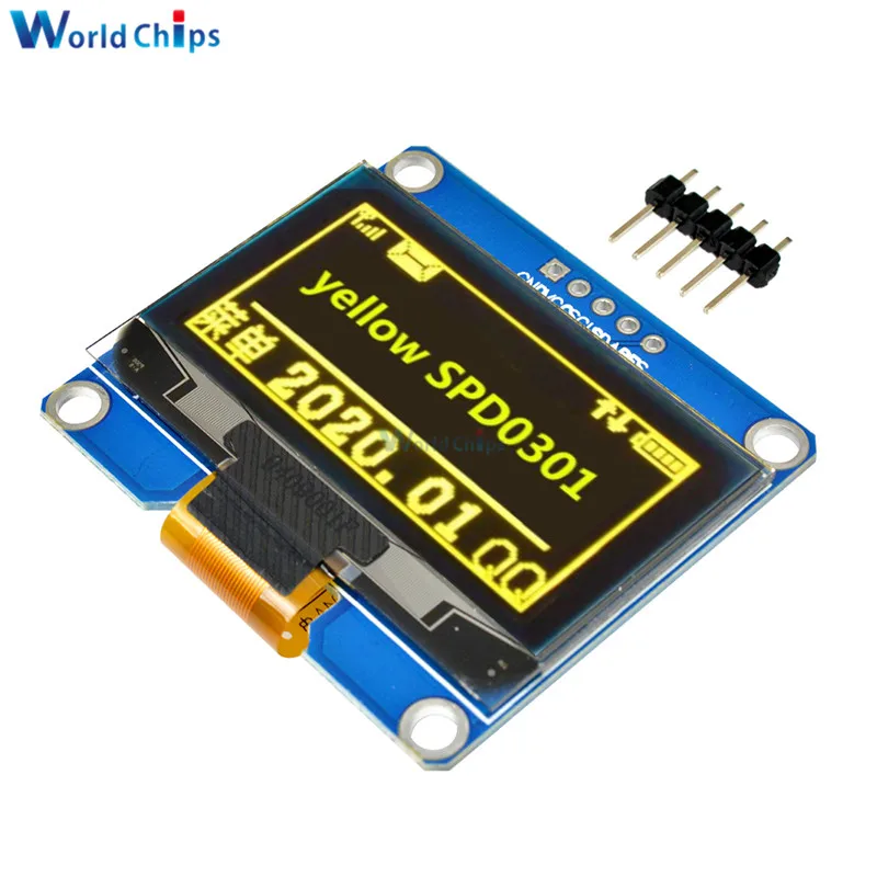 Ips 1,54 дюймов 5Pin 128x64 ОСД дисплей модуль SPI интерфейс SPD0301 Драйвер IC плата адаптера Белый Синий Желтый для arduino