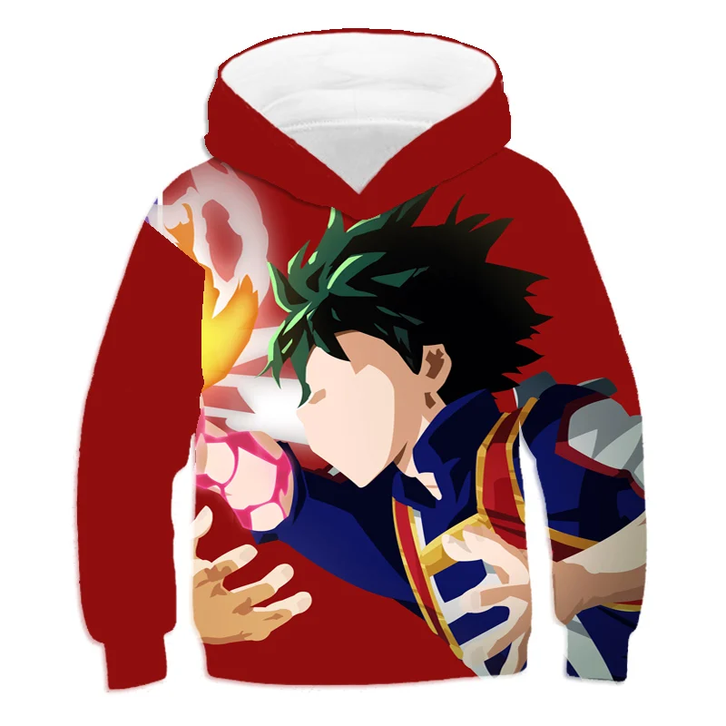 baby hooded shirt Autumn Thin Polyester Sweater My Hero Academia Print Hoodie Casual Kids Pullover New Children's Top Fun Boys Clothes children's hype hoodie