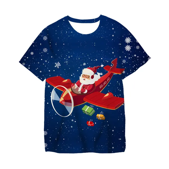 2020 Christmas Children Tshirt Kids Boys Girls T Shirts Santa Claus 3D T Shirt Boys Christmas Party Happy Children Tops TX-040438