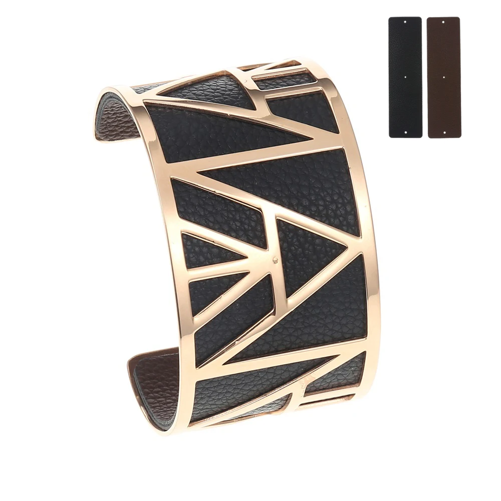 georgette Bracelet Браслет-манжета из кремо и браслет Femme Bijoux с геометрическими слоями браслеты из нержавеющей стали 40 мм кожаный браслет - Окраска металла: georgette Bracelet