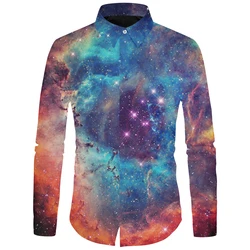 Cloudstyle outono primavera impressão 3d camisas de manga comprida moda casual blusas e botão acima roupas