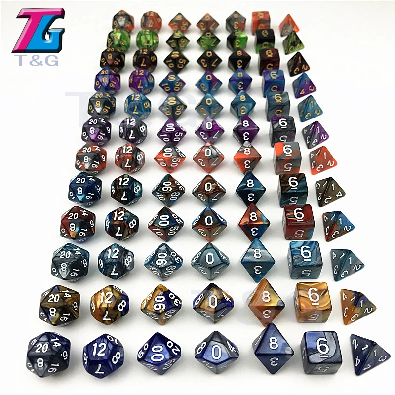 

T&G 7PCS/ Set RPG Dungeons and Dragons Board Game Dnd Two Color Special Dice Sets Tabletop for Entertainment