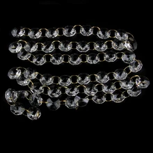 14 мм Восьмиугольные бусины с золотыми кольцами стиль стеклянная гирлянда цепи декоративные свадебные хрустальные гирлянды сияющая цепь