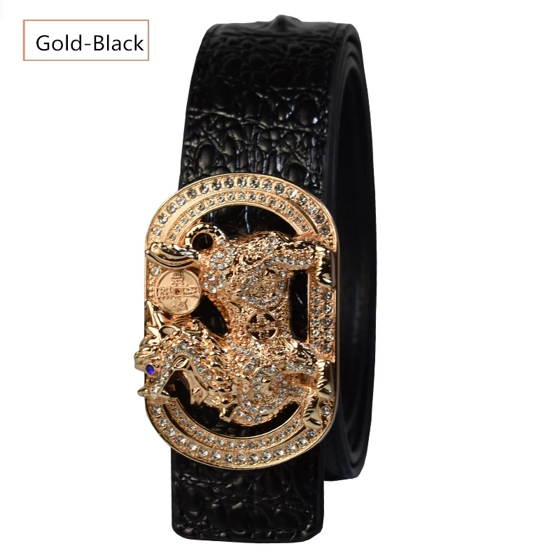 Luxury Belts for Men China Ancient God Beast Kirin Buckle Designer High Quality Crocodile Pattern Fashion Leather Belts