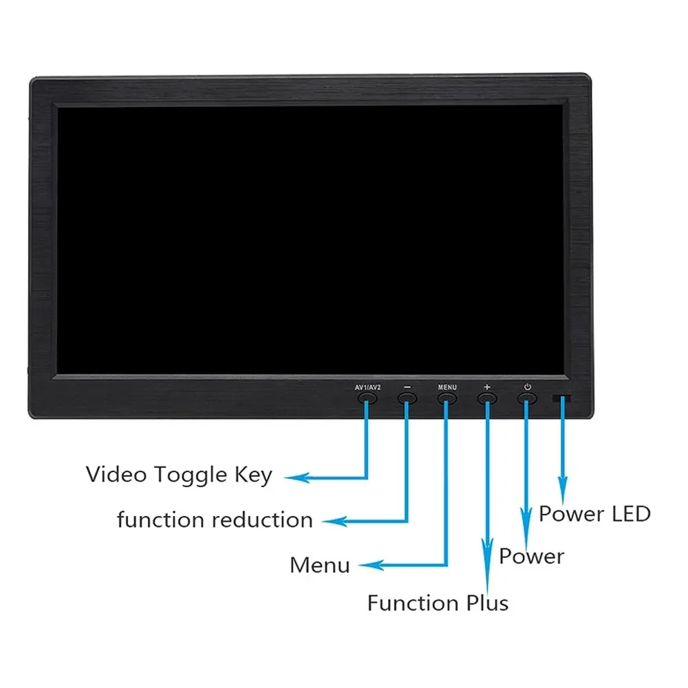 10.1 Inch 1920x1200 Portable Monitor with VGA HDMI BNC USB Input for PS3/PS4 XBOX360 Raspberry Pi Windows 7 8 10 System CCTV
