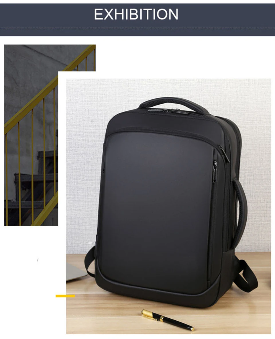Laptop Business Mens Backpack Notebook Student School Backpacking Male USB Charging Waterproof Backpacks Smart Travel Bags Pack (14)