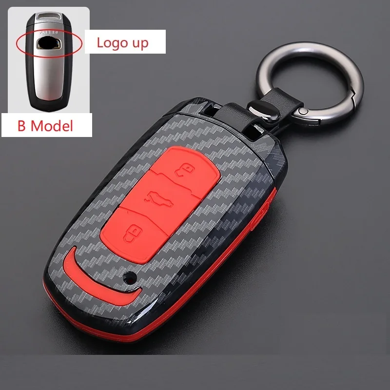 B carbon red Силикон из углеродного волокна чехол для ключей Geely Atlas Boyue NL3 Emgrand X7 EmgrarandX7 EX7 SUV GT GC9 borui Автомобильный Дистанционный чехол для ключей - Название цвета: B carbon red