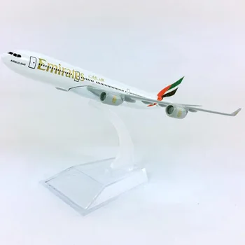 

1/400 Airbus A340-300 United Arab Emirates Airline airplane model with base 16CM alloy classic aircraft collectible display toy