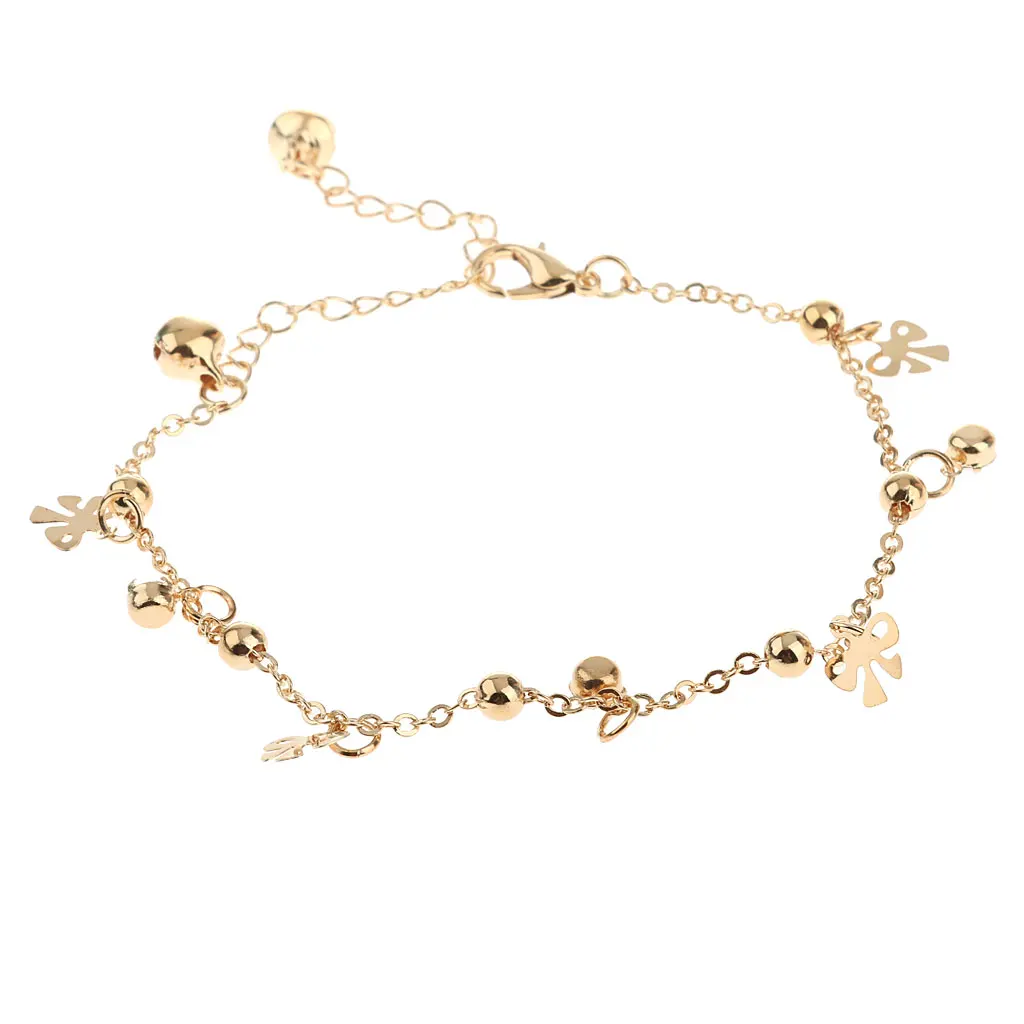 Ножной браслет цепь браслет ноги кисточкой лодыжки золотые колокольчики босиком пляж ювелирные изделия