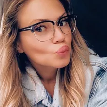 Оправа для очков, женские полуметаллические оправы для очков,, винтажные квадратные оптические прозрачные очки, оправа для мужчин