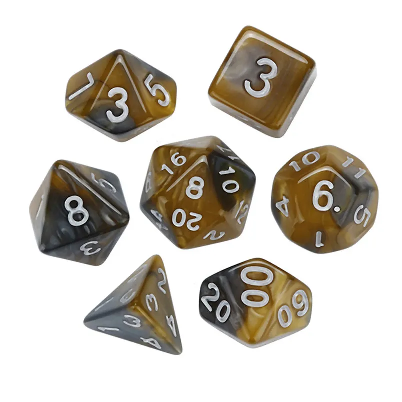 7Pcs D20 multi-faced dice sets d6 16mm poly dice resin dados poliedricos freaky dice polydice game lovers dados de rpg 30A20 (5)