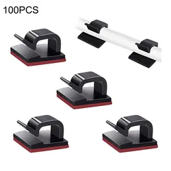 NEW Self-Adhesive Cable Management Clips Cable Organizers Sticky Wire Clips Cord Holder For TV PC Laptop Ethernet Cable