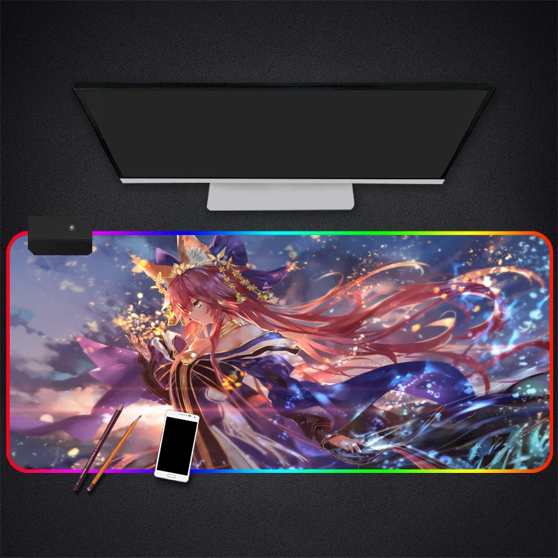 Большой игровой RGB коврик для мыши с аниме Fate Grand Order большой компьютерный со