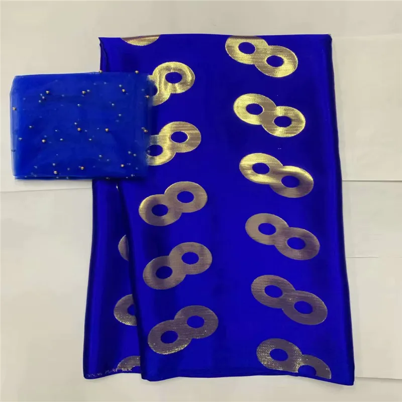 5+ 2 ярдов! Самая красивая шелковая кружевная ткань Атлас для платья Новое поступление африканская шелковая бархатная ткань хорошее качество для золота LXE102705