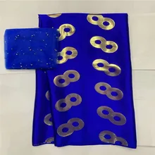 5+ 2 ярдов! Самая красивая шелковая кружевная ткань Атлас для платья Новое поступление африканская шелковая бархатная ткань хорошее качество для золота LXE102705