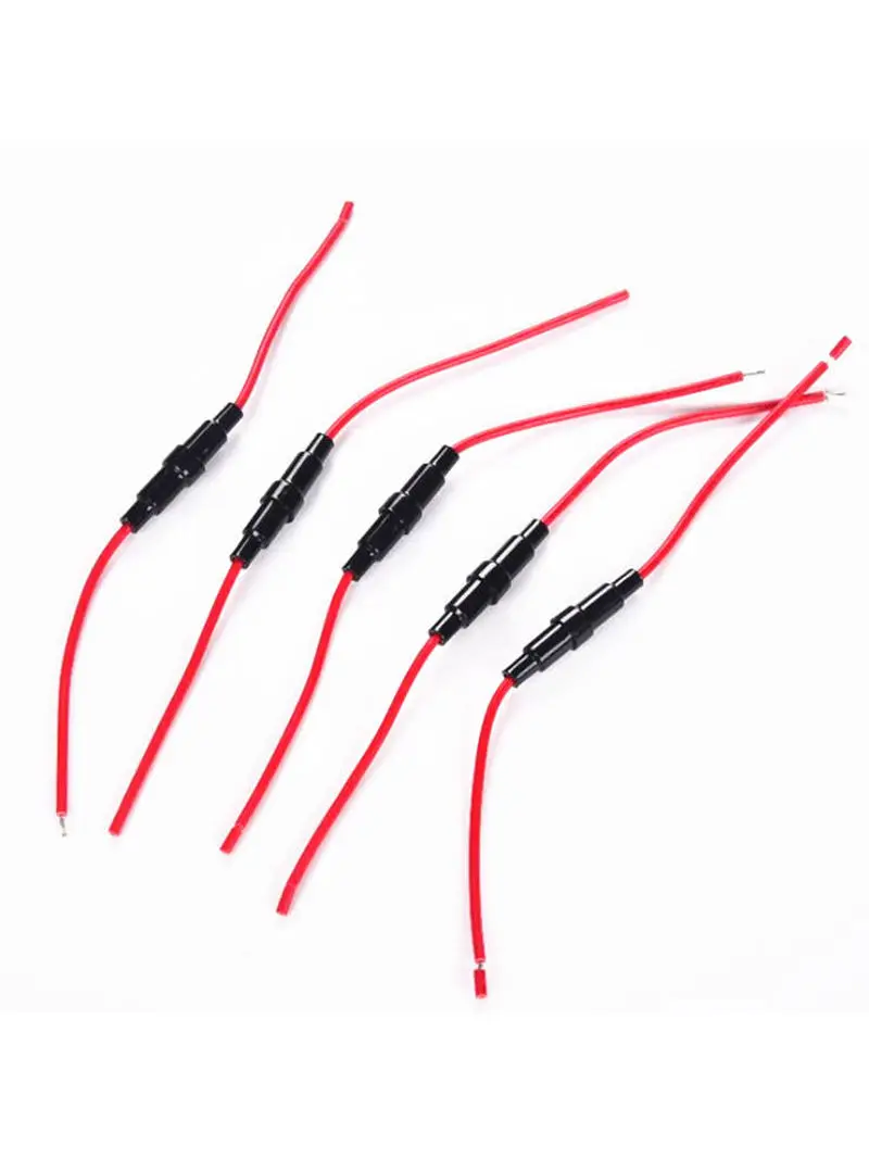 New Glass-Tube Fuse-Holder 5x20mm-Fuse Screw-Type Quick-Blow 250V 10PCS with 22-Awg-Wire EqyARqYk