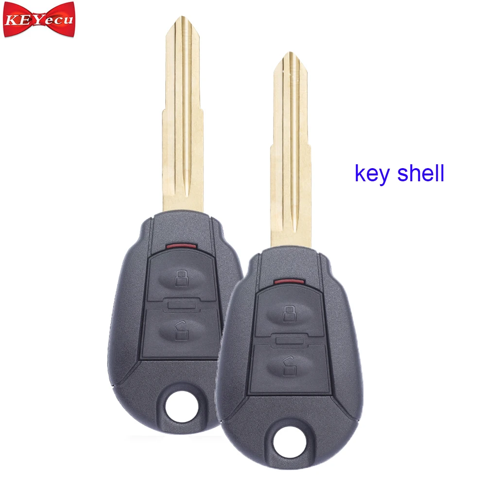 

KEYECU 2pcs for Hyundai for Kia Remote Car Key Shell Case Fob Housing Cover Uncut Blade 3 Button