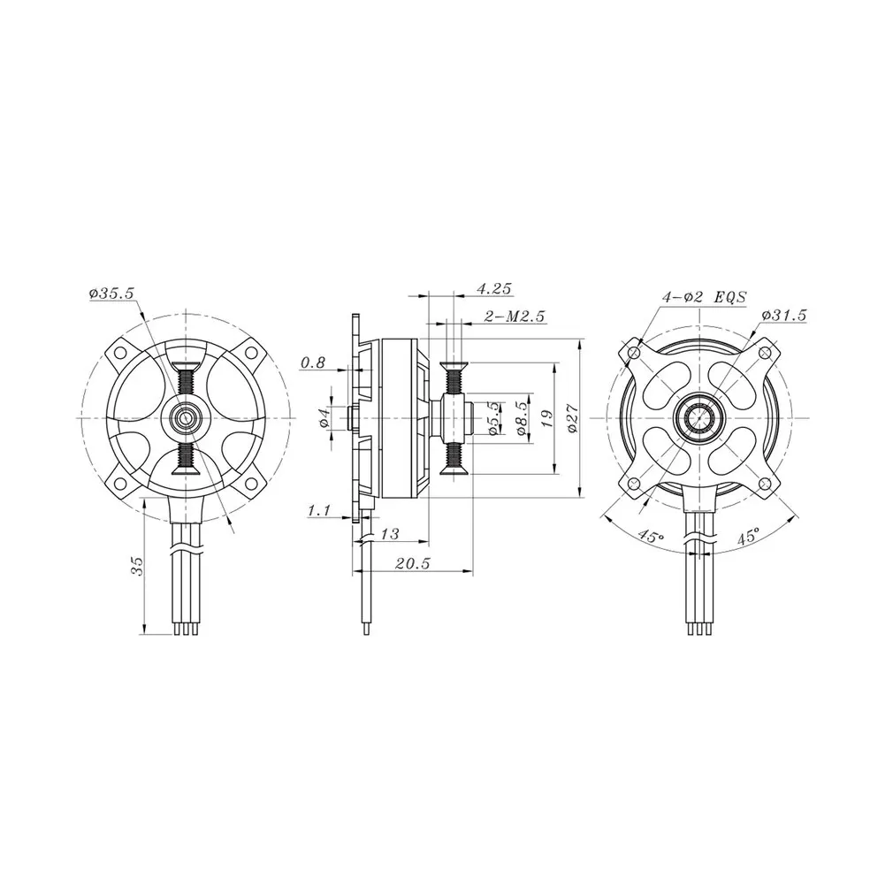 SUNNYSKY X2204 1480KV 1800KV бесщеточный двигатель с фиксированным крылом для многоосевой воздушной радиоуправляемой модели бесщеточного двигателя самолета