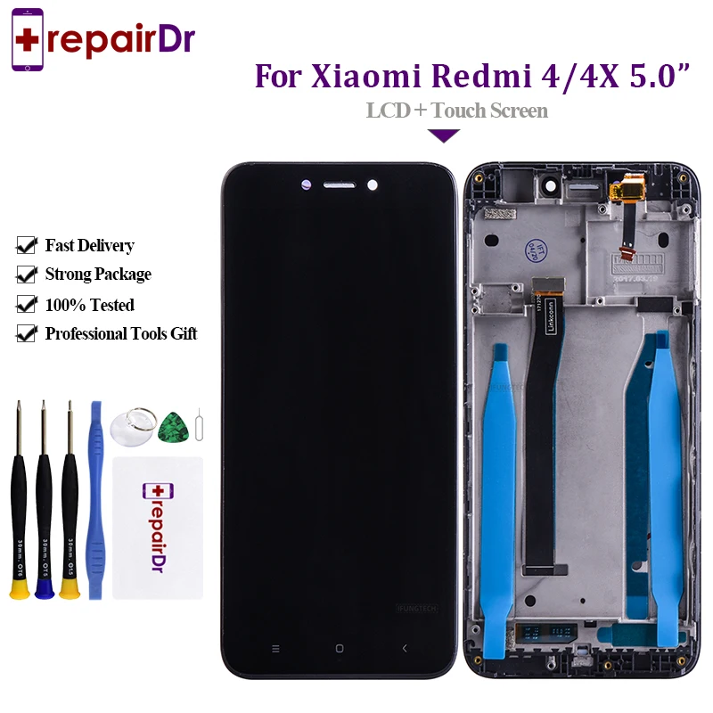 Протестированный AAA для Xiaomi Redmi 4X ЖК дисплей сенсорный экран дигитайзер сборка
