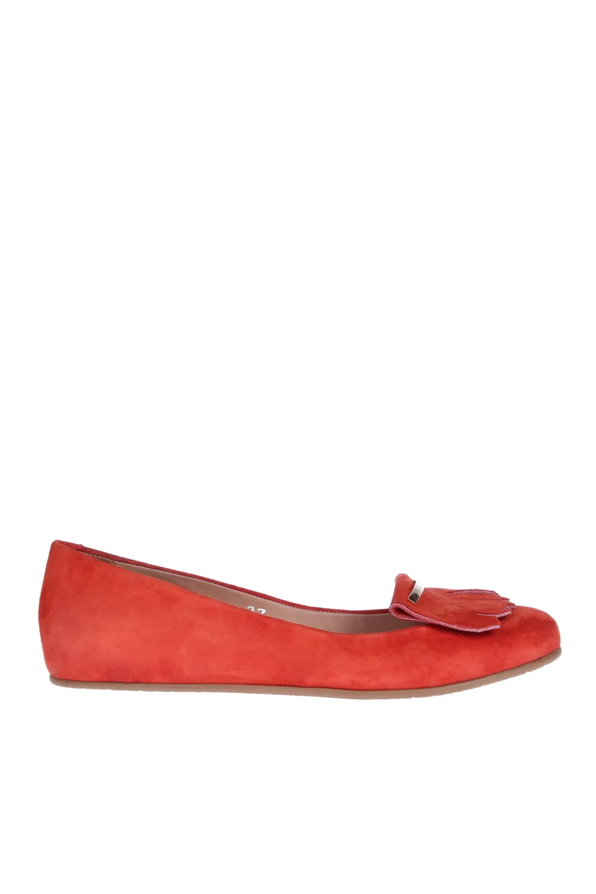 Женские Красные балетки из натуральной кожи с жемчугом коллекция 120118586300