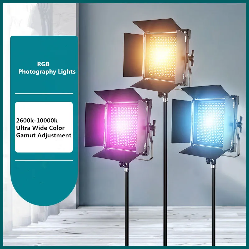 

RGB Led Video Light Photography Lighting 2600K-10000K USA Plug x EU Adapter Photo Studio LED Light Panel For Youtube Live Stream