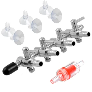 

Uniclife 4-Way Aquarium Air Flow Splitter Control Lever Valve Distributor with 1 Non-return Check Valve and 6 Suction Cups