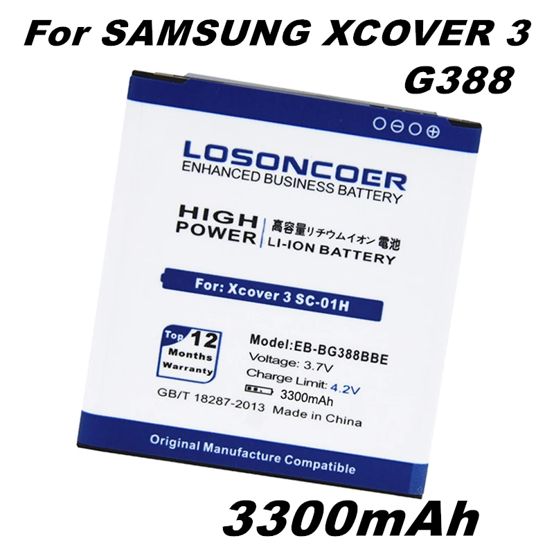 LOSONCOER 3300 мАч EB-BG388BBE батарея для samsung Galaxy Xcover 3 G388 G388F G389F SC-01H батарея+ номер отслеживания