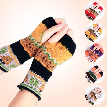 

Christmas Knitted Arm Fingerless Warmer Gloves Winter Gloves Unisex Soft Warm Mitten Luvas De Inverno Male Guantes Mujer Eldiven